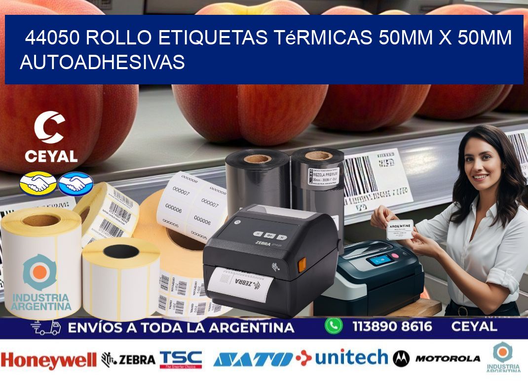 44050 Rollo Etiquetas Térmicas 50mm X 50mm Autoadhesivas