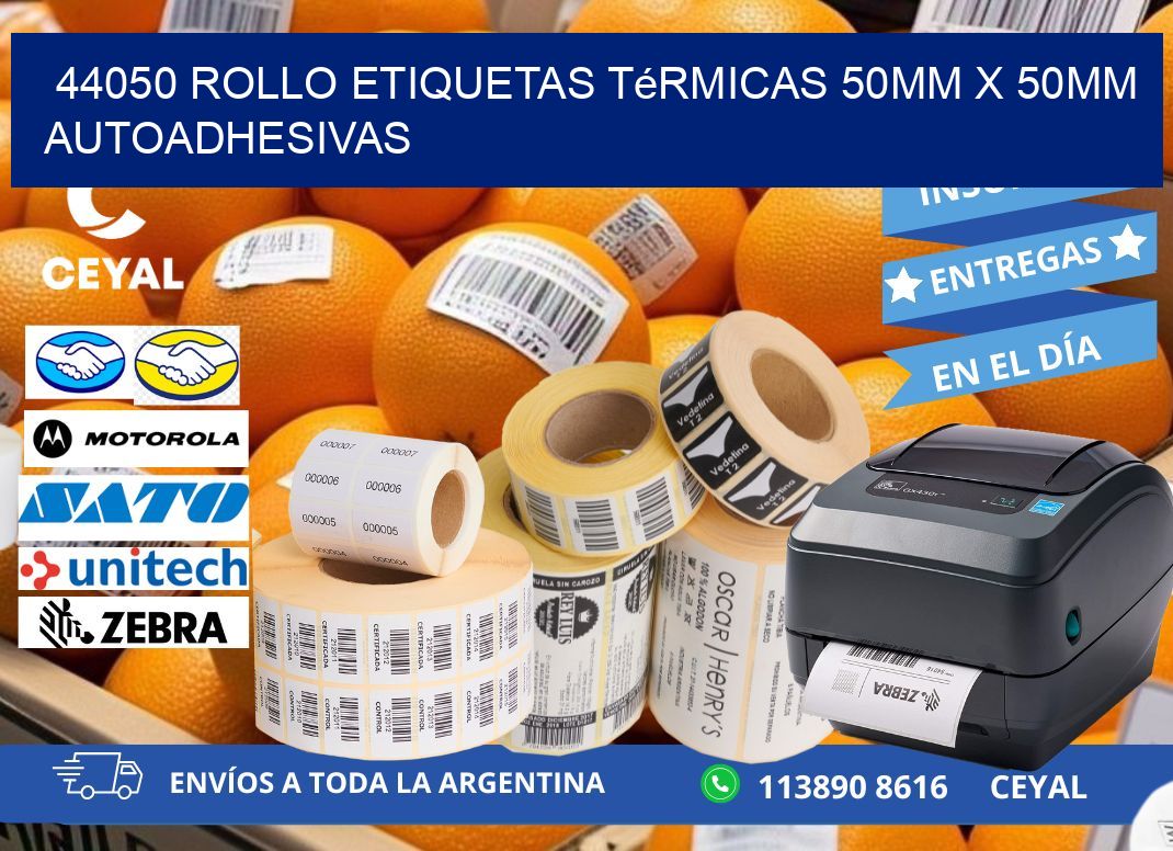 44050 Rollo Etiquetas Térmicas 50mm X 50mm Autoadhesivas