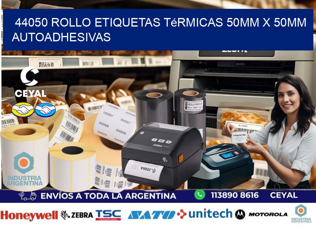 44050 Rollo Etiquetas Térmicas 50mm X 50mm Autoadhesivas