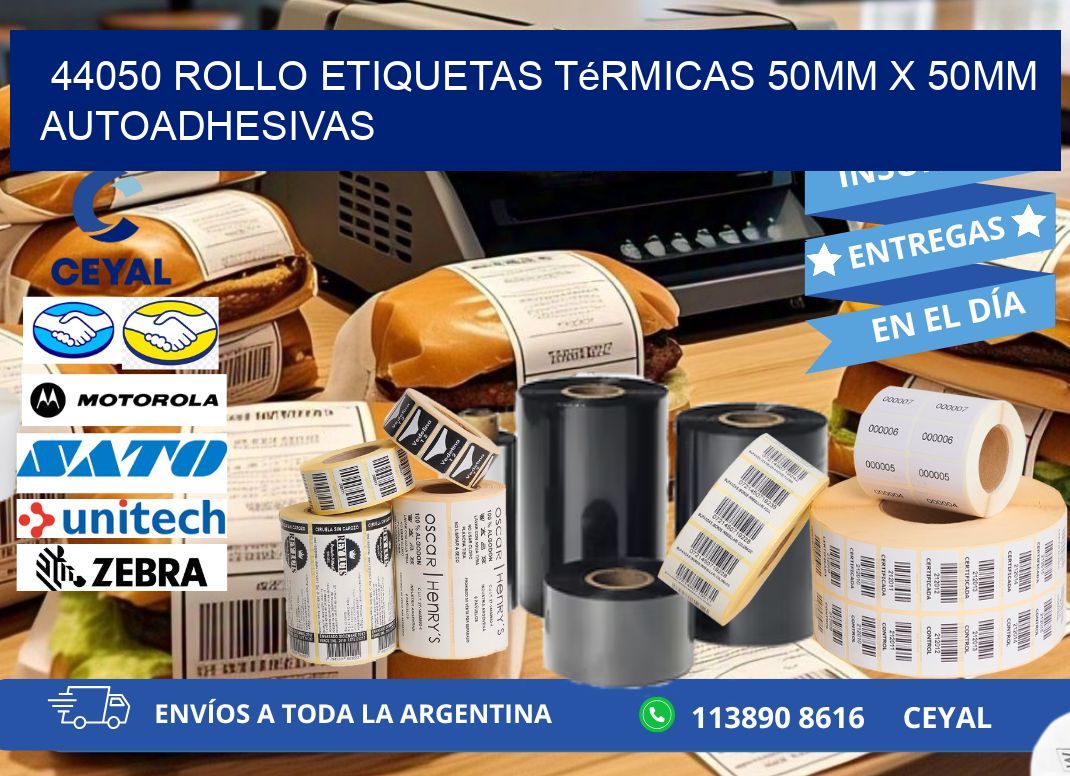 44050 Rollo Etiquetas Térmicas 50mm X 50mm Autoadhesivas