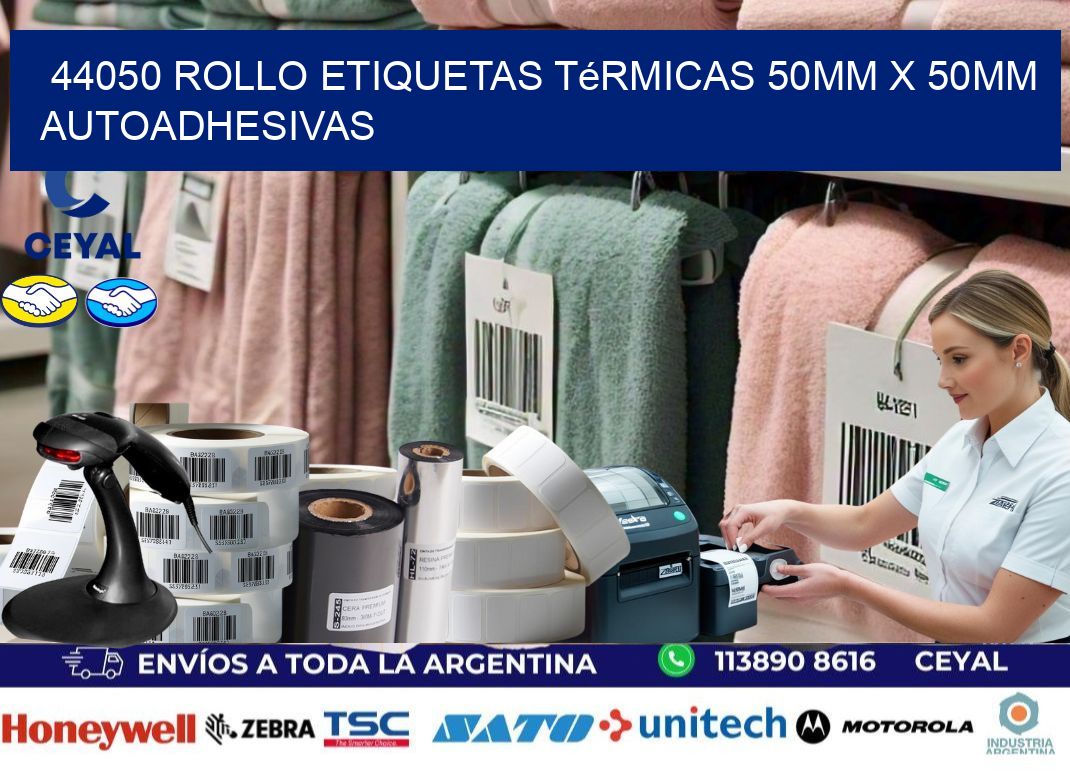 44050 Rollo Etiquetas Térmicas 50mm X 50mm Autoadhesivas