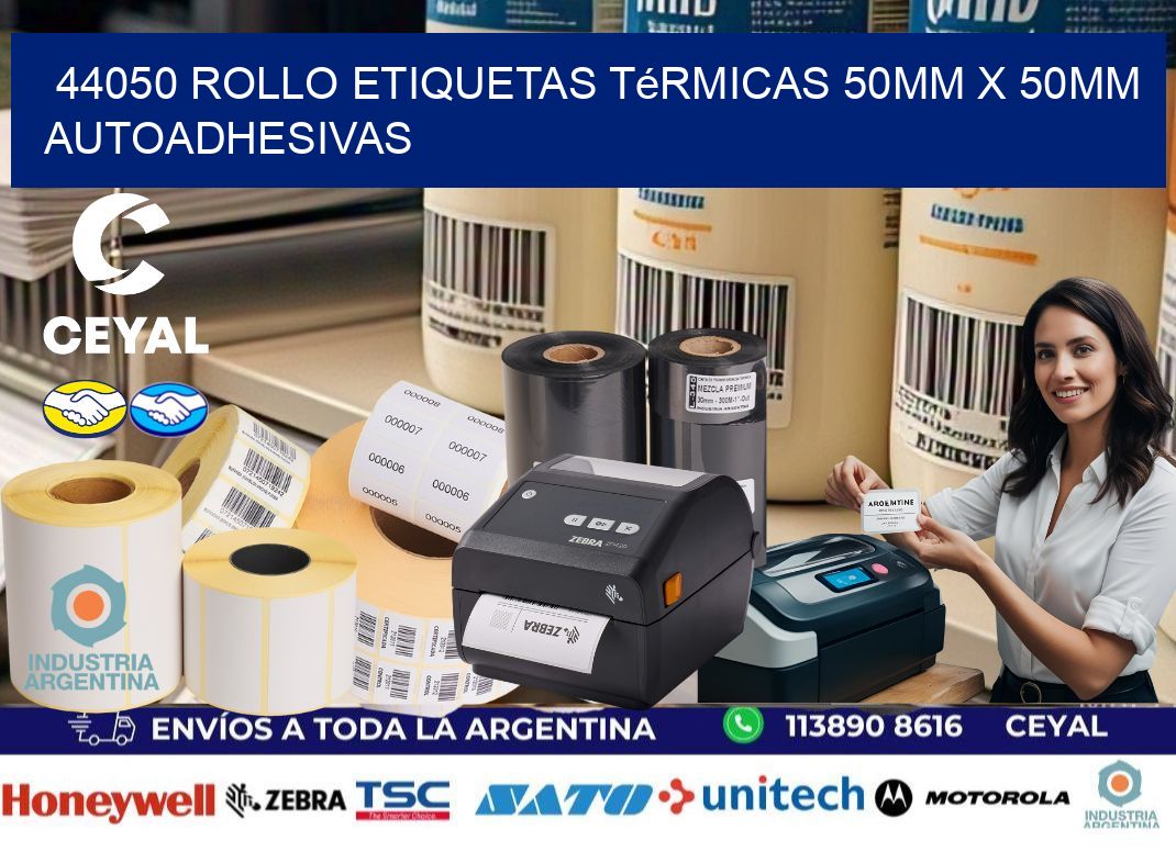 44050 Rollo Etiquetas Térmicas 50mm X 50mm Autoadhesivas