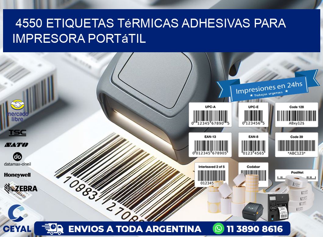 4550 etiquetas térmicas adhesivas para impresora portátil