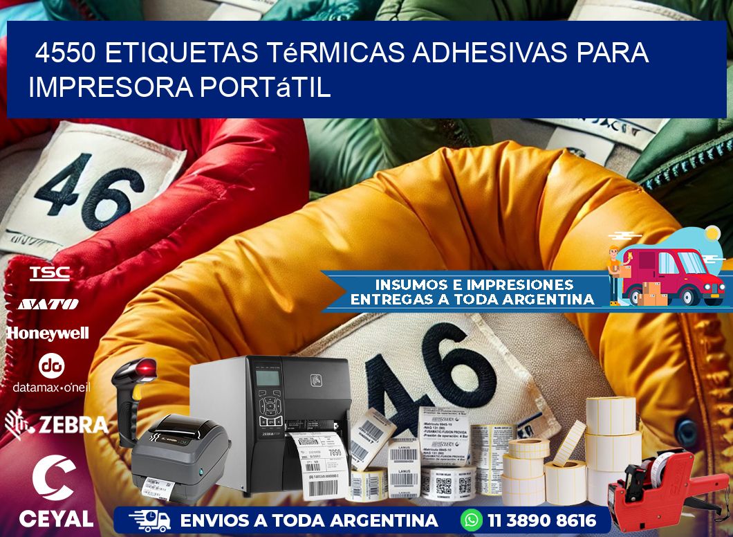 4550 etiquetas térmicas adhesivas para impresora portátil
