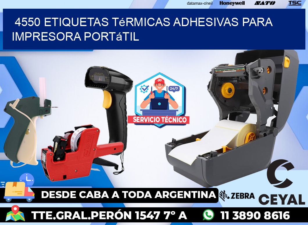4550 etiquetas térmicas adhesivas para impresora portátil