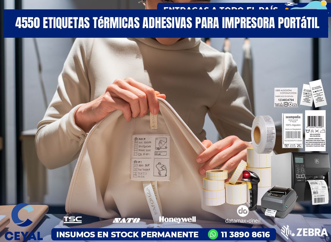 4550 etiquetas térmicas adhesivas para impresora portátil