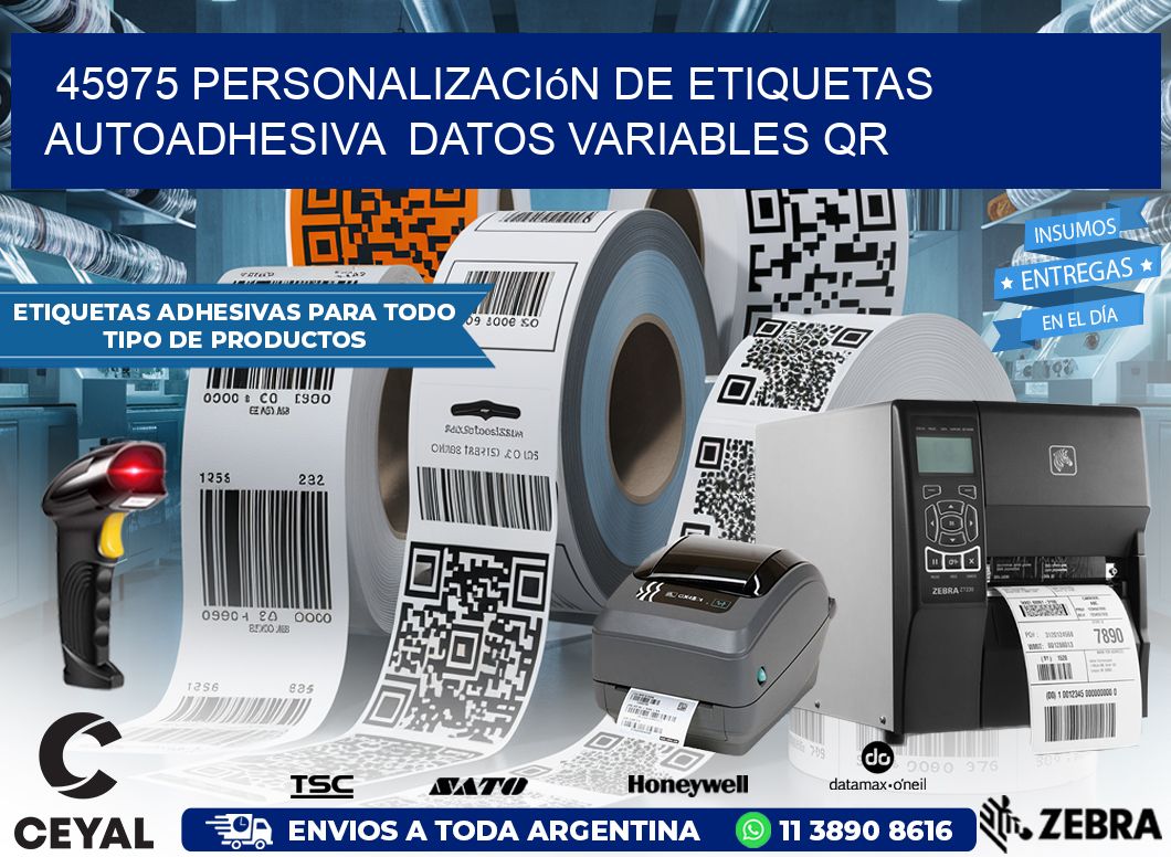 45975 Personalización de etiquetas autoadhesiva  datos variables QR