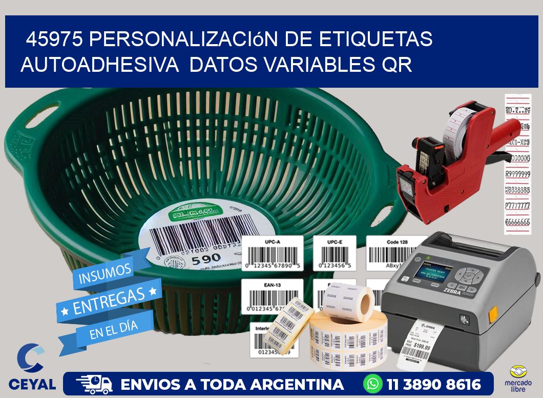 45975 Personalización de etiquetas autoadhesiva  datos variables QR