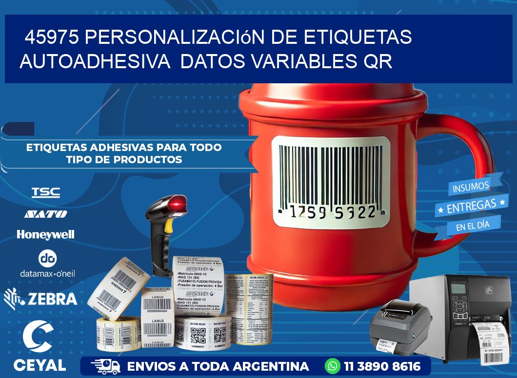 45975 Personalización de etiquetas autoadhesiva  datos variables QR