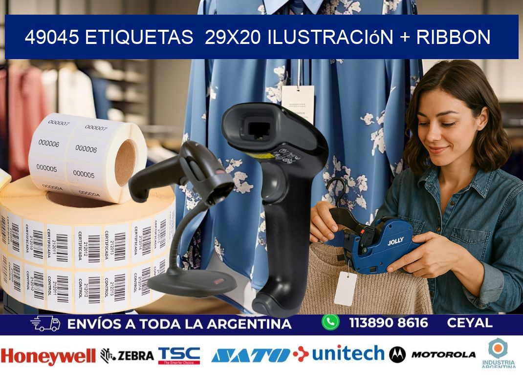 49045 etiquetas 29x20 ilustración + ribbon