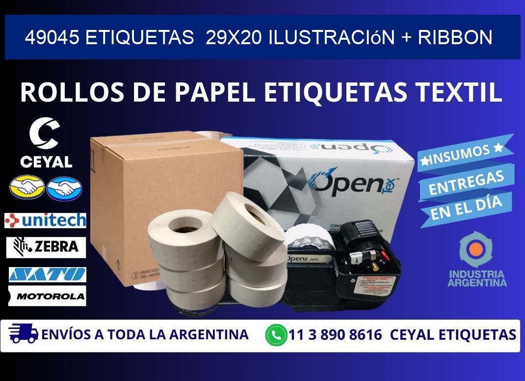 49045 etiquetas 29x20 ilustración + ribbon