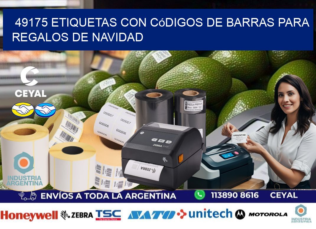 49175 etiquetas con códigos de barras para regalos de navidad