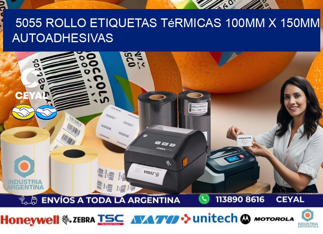 5055 Rollo Etiquetas Térmicas 100mm X 150mm Autoadhesivas