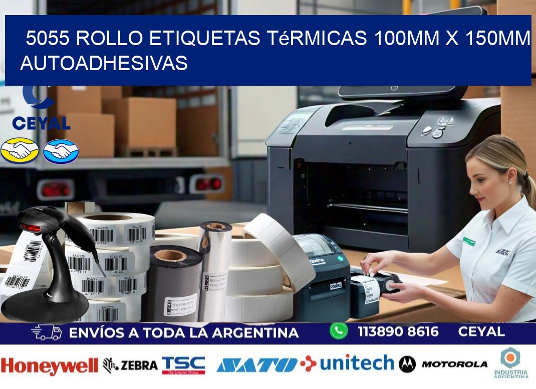 5055 Rollo Etiquetas Térmicas 100mm X 150mm Autoadhesivas
