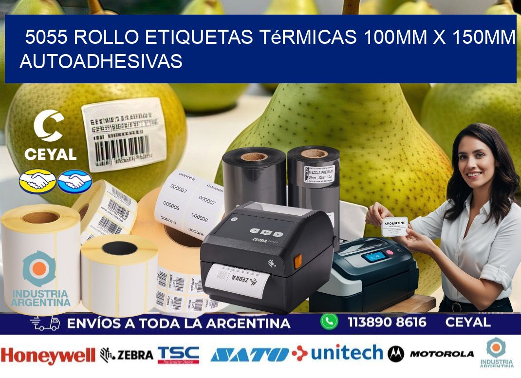 5055 Rollo Etiquetas Térmicas 100mm X 150mm Autoadhesivas