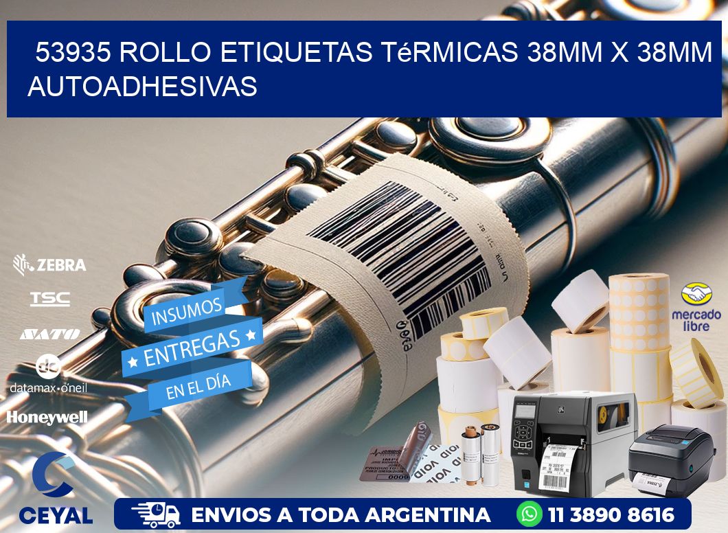 53935 Rollo Etiquetas Térmicas 38mm X 38mm Autoadhesivas