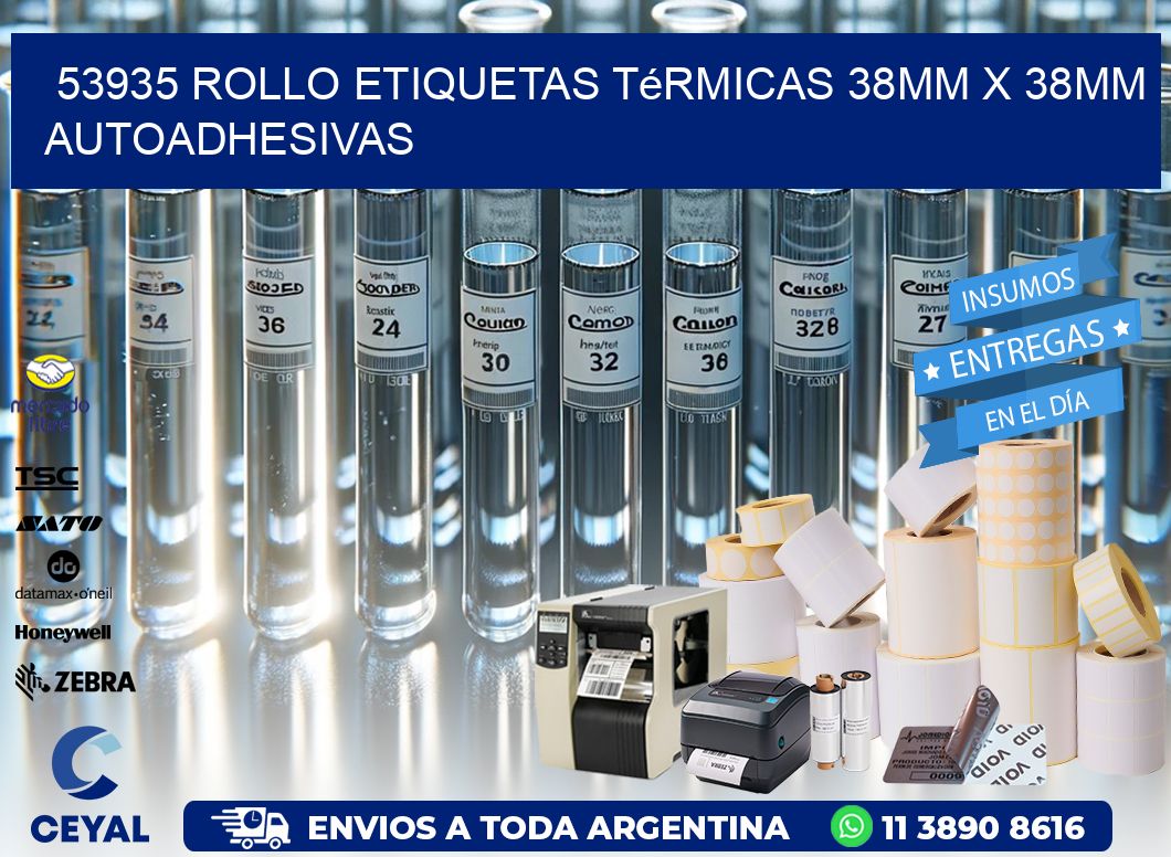 53935 Rollo Etiquetas Térmicas 38mm X 38mm Autoadhesivas