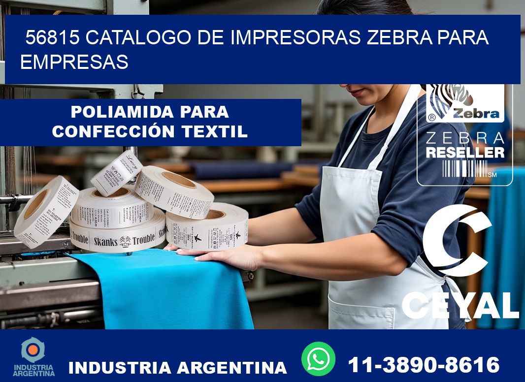 56815 catalogo de impresoras zebra para empresas