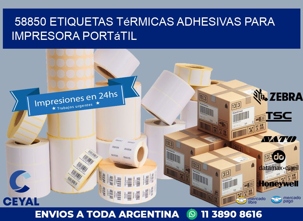 58850 etiquetas térmicas adhesivas para impresora portátil