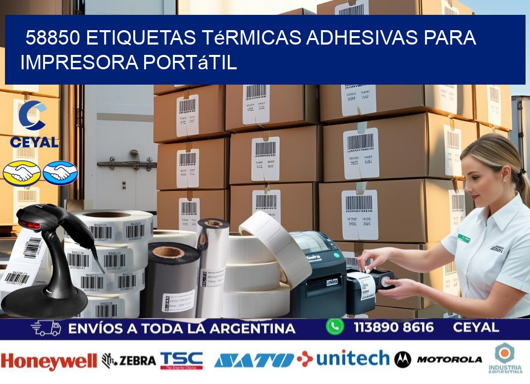 58850 etiquetas térmicas adhesivas para impresora portátil