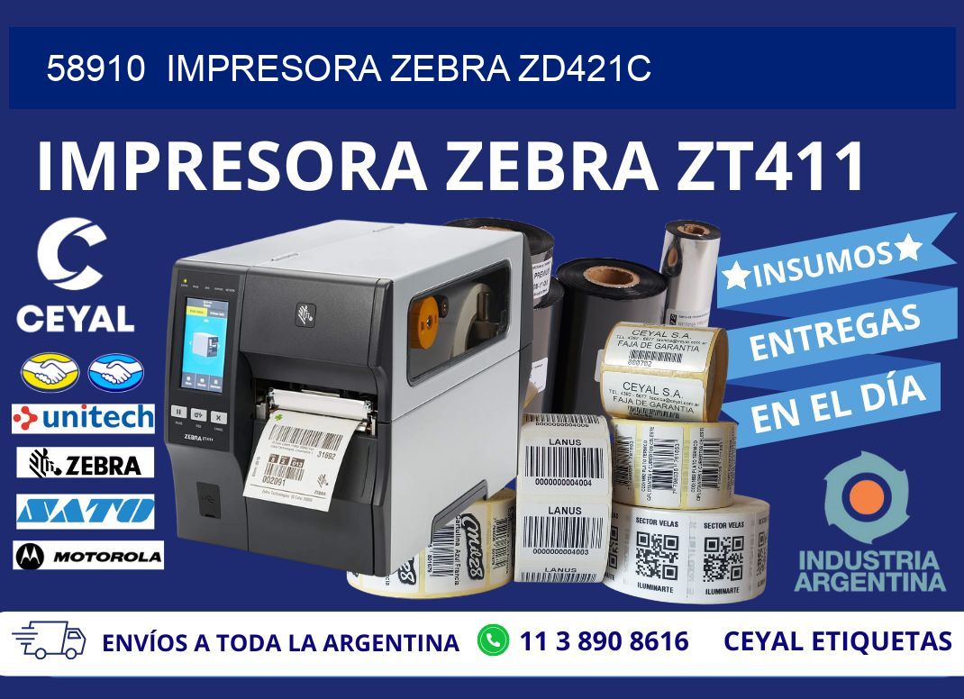 58910  Impresora Zebra zd421c