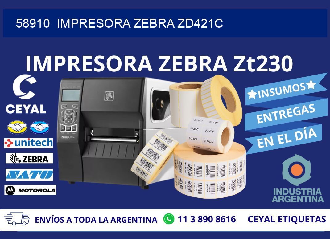 58910  Impresora Zebra zd421c