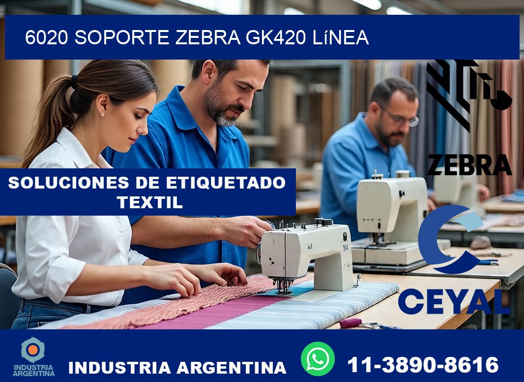 6020 soporte zebra gk420 línea
