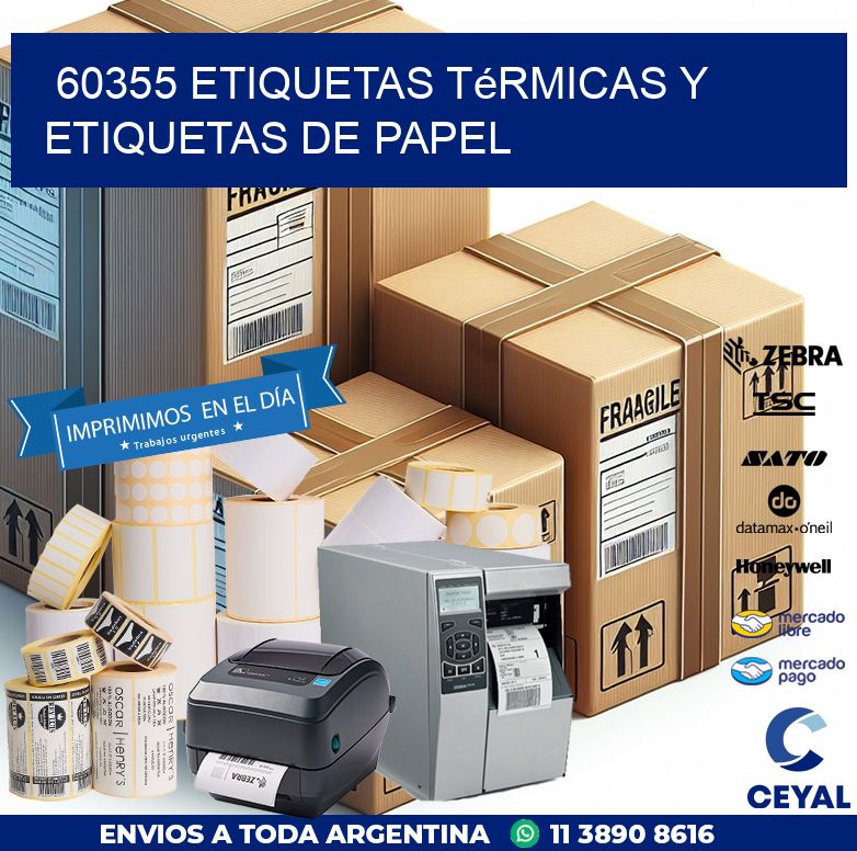 60355 etiquetas térmicas y etiquetas de papel