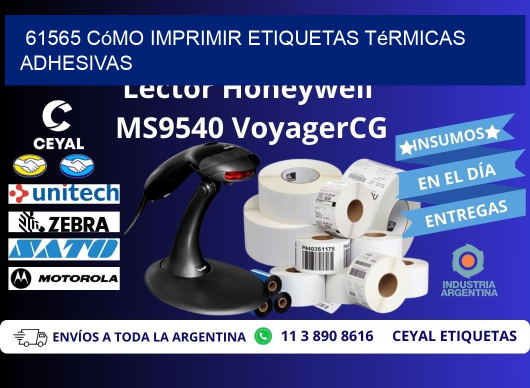 61565 cómo imprimir etiquetas térmicas adhesivas
