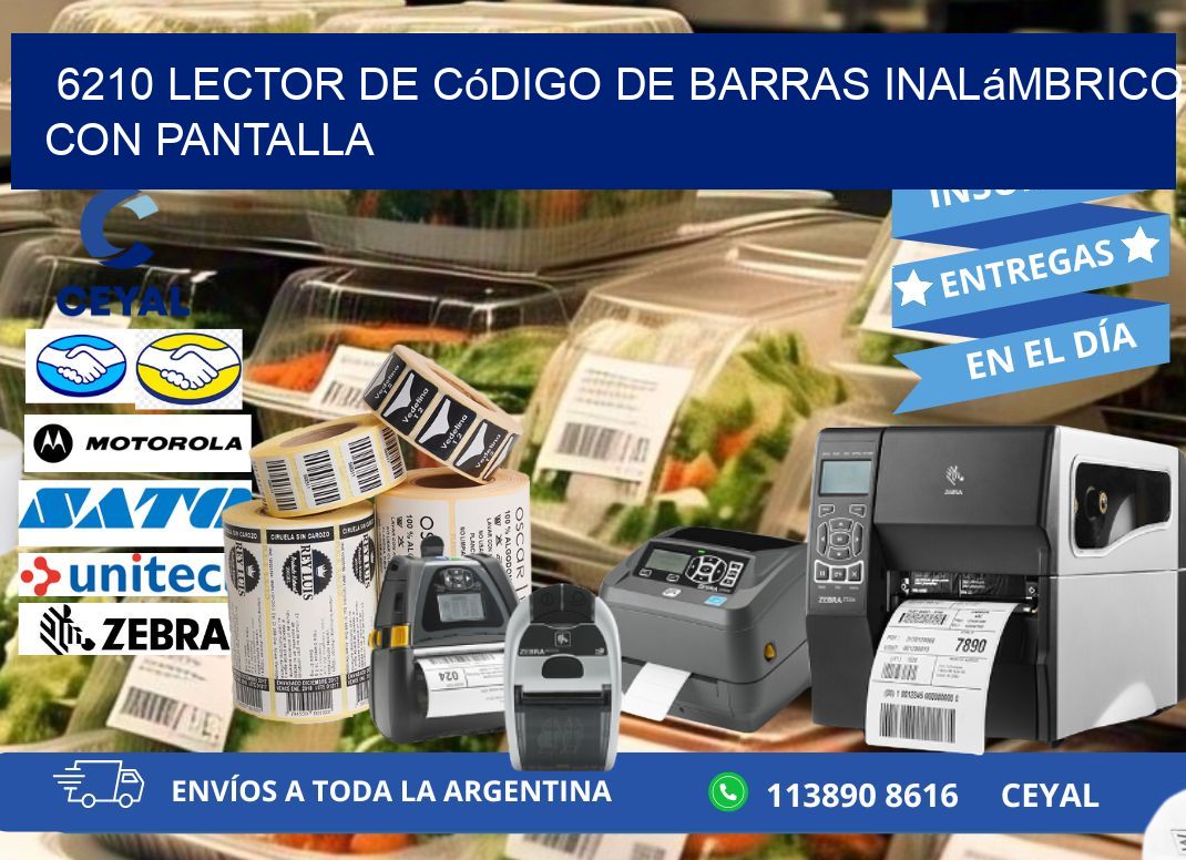 6210 Lector de código de barras inalámbrico con Pantalla