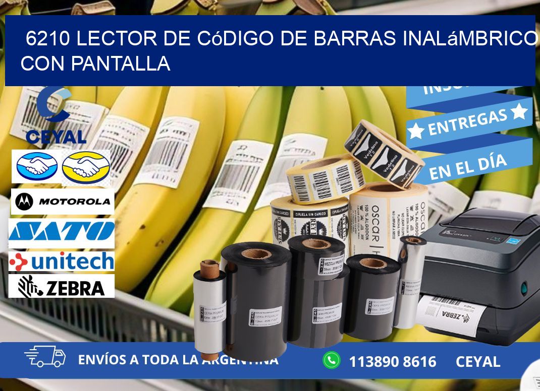 6210 Lector de código de barras inalámbrico con Pantalla
