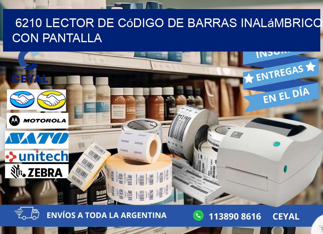 6210 Lector de código de barras inalámbrico con Pantalla