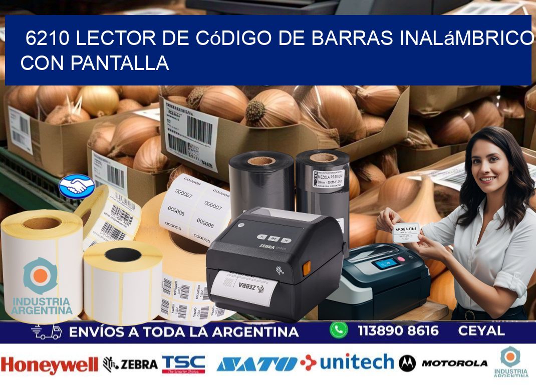 6210 Lector de código de barras inalámbrico con Pantalla