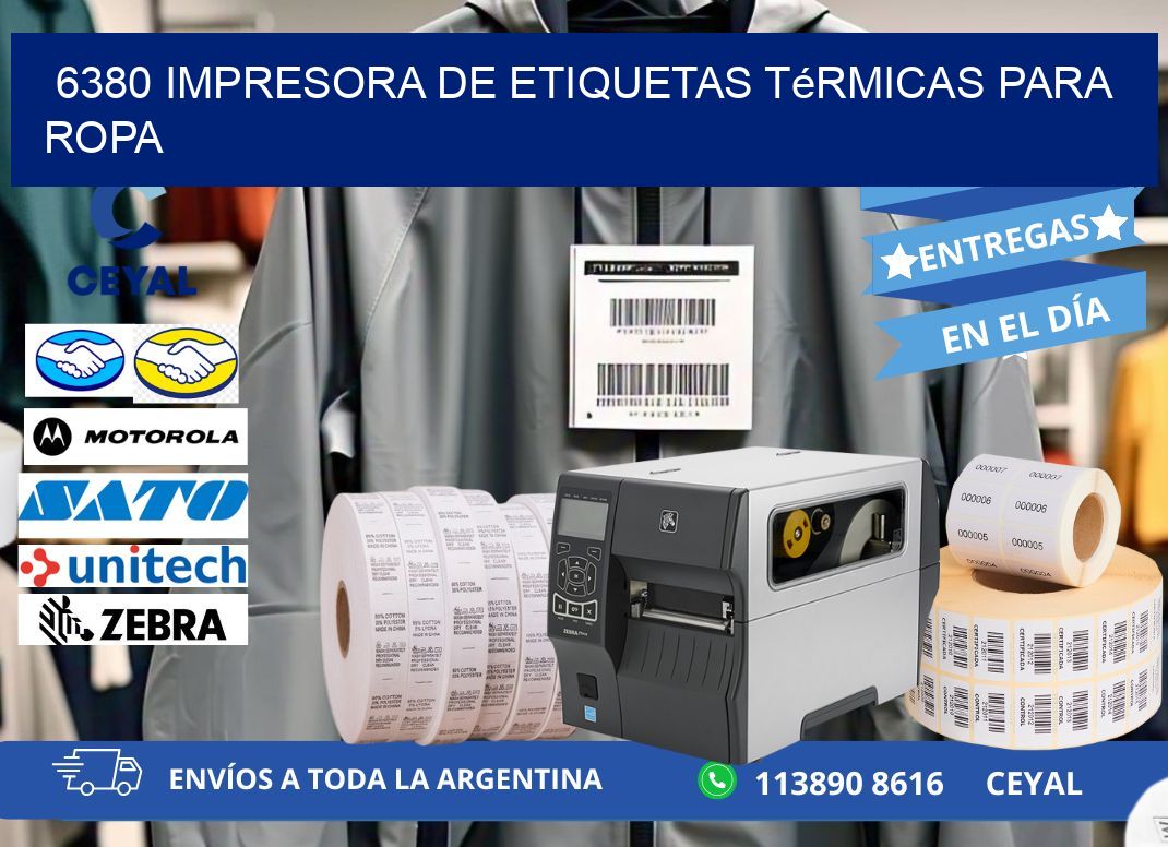 6380 impresora de etiquetas térmicas para ropa