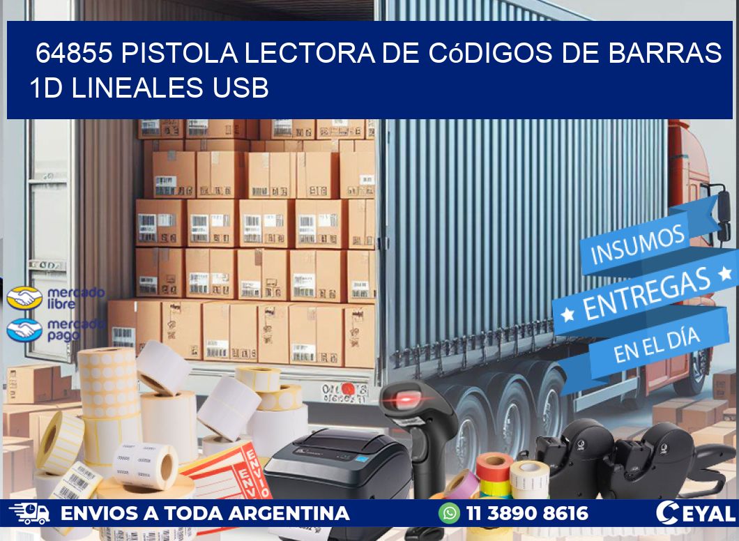 64855 Pistola Lectora De Códigos De Barras 1d Lineales Usb