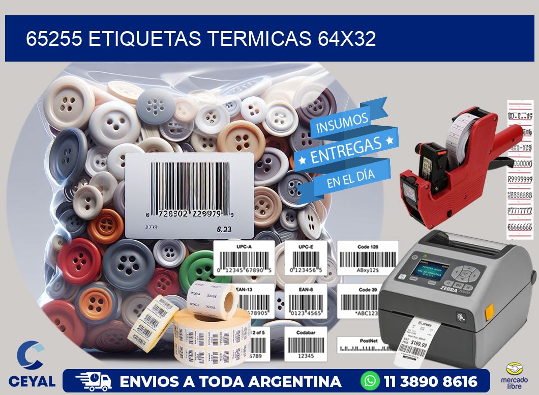 65255 etiquetas termicas 64x32
