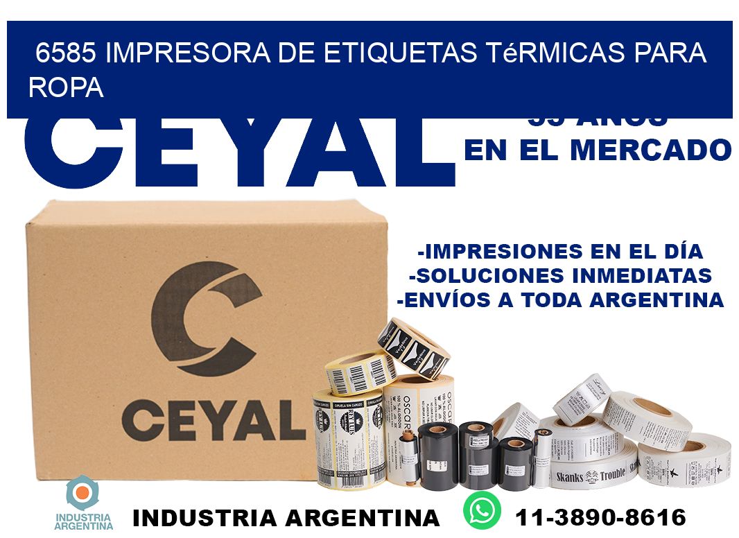 6585 impresora de etiquetas térmicas para ropa