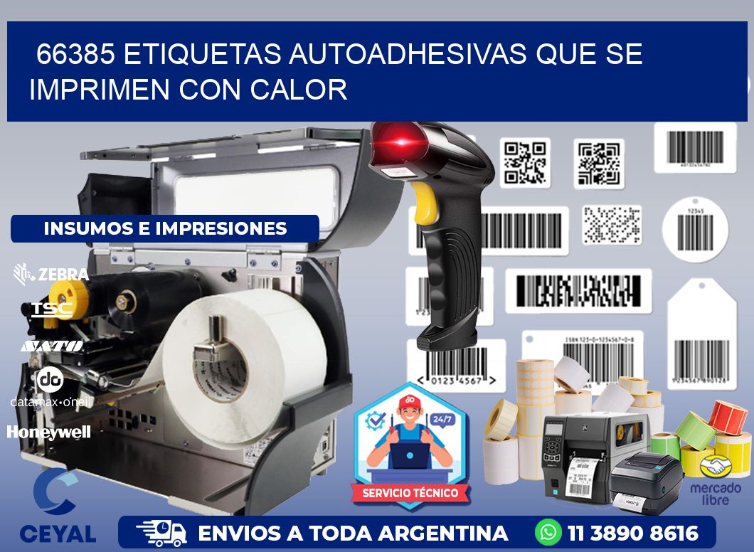 66385 etiquetas autoadhesivas que se imprimen con calor