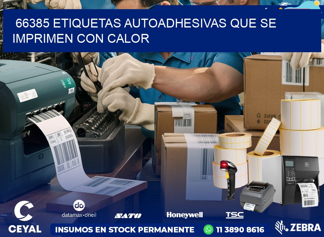 66385 etiquetas autoadhesivas que se imprimen con calor