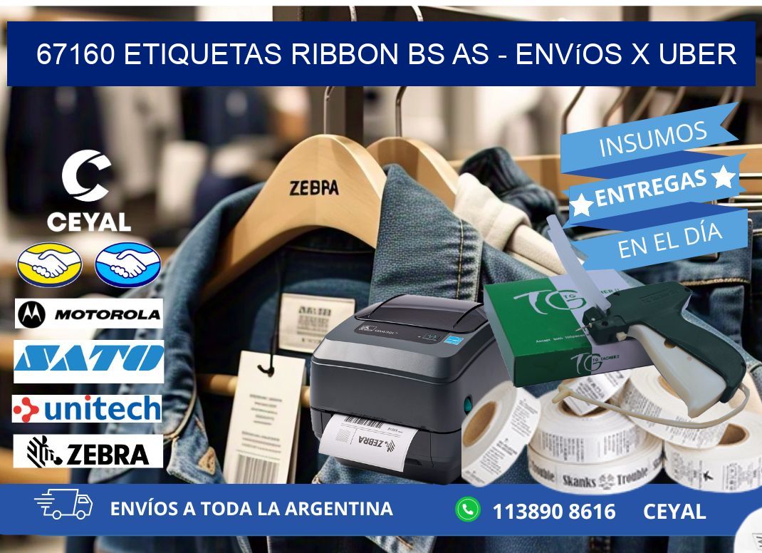 67160 etiquetas ribbon bs as - envíos x uber