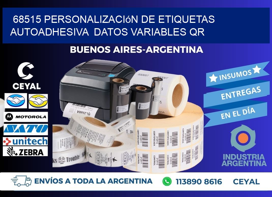 68515 Personalización de etiquetas autoadhesiva datos variables QR
