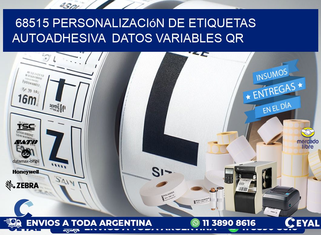 68515 Personalización de etiquetas autoadhesiva datos variables QR