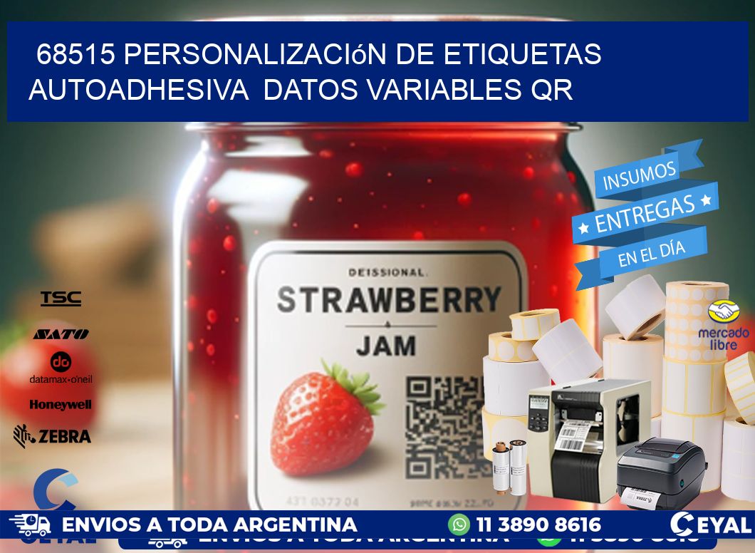 68515 Personalización de etiquetas autoadhesiva datos variables QR