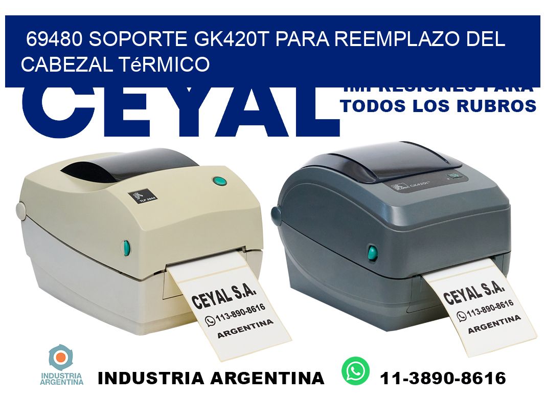 69480 soporte gk420t para reemplazo del cabezal térmico