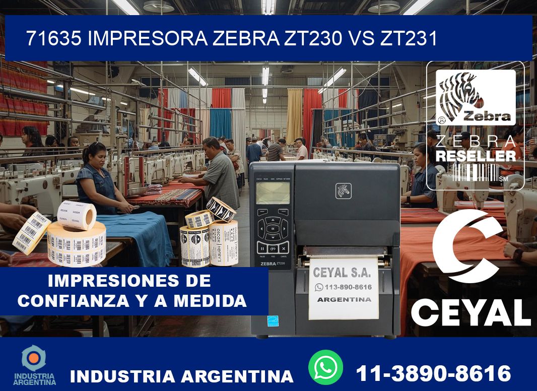 71635 impresora zebra zt230 vs zt231