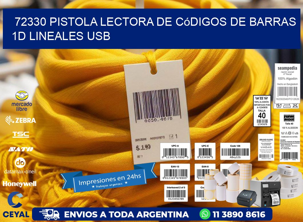72330 Pistola Lectora De Códigos De Barras 1d Lineales Usb