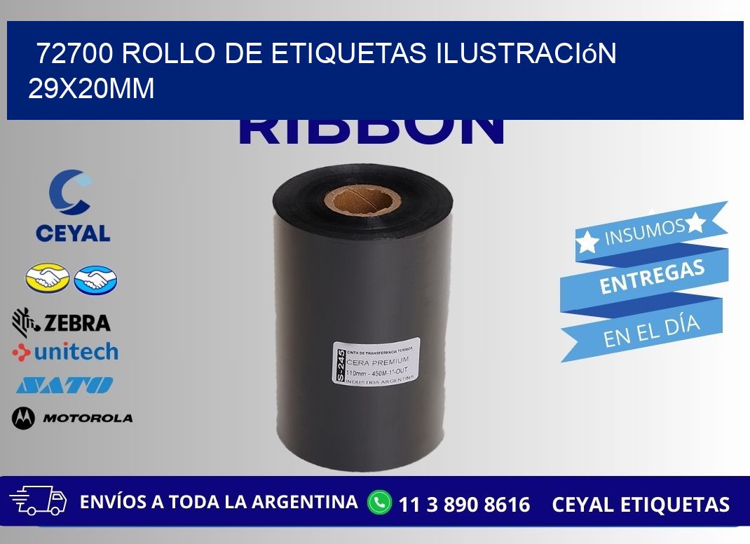 72700 Rollo De Etiquetas Ilustración 29x20mm