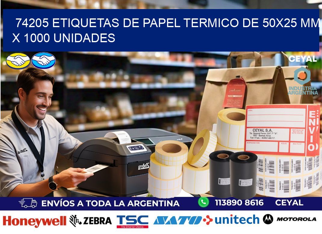 74205 Etiquetas De Papel Termico De 50×25 Mm X 1000 Unidades