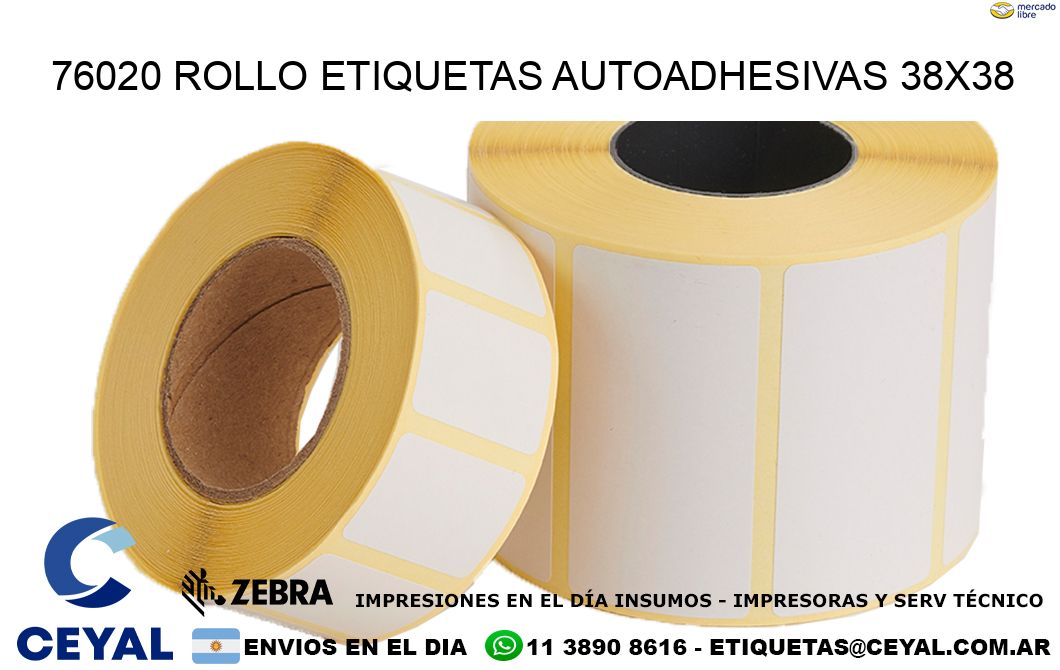 76020 Rollo Etiquetas autoadhesivas 38×38
