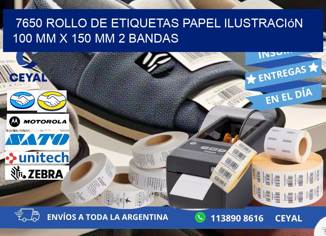 7650 Rollo de Etiquetas Papel Ilustración 100 mm x 150 mm 2 Bandas